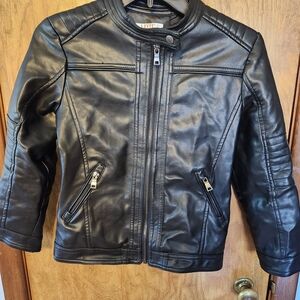 Classic Black Kids Leather Jacket